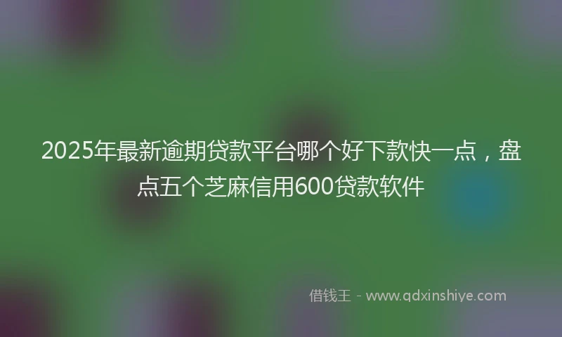 2025年最新逾期贷款平台哪个好下款快一点，盘点五个芝麻信用600贷款软件
