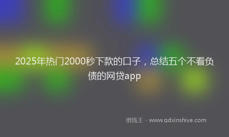 2025年热门2000秒下款的口子，总结五个不看负债的网贷app