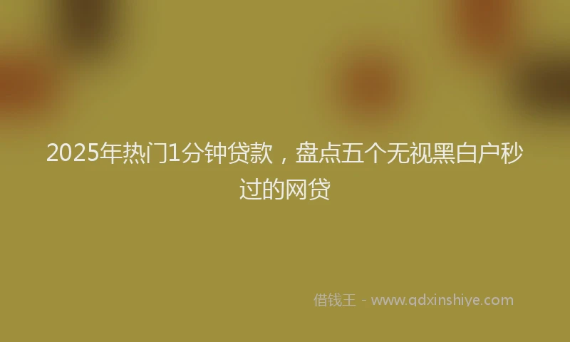 2025年热门1分钟贷款，盘点五个无视黑白户秒过的网贷