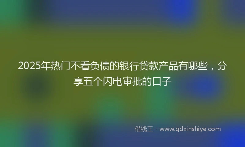 2025年热门不看负债的银行贷款产品有哪些，分享五个闪电审批的口子