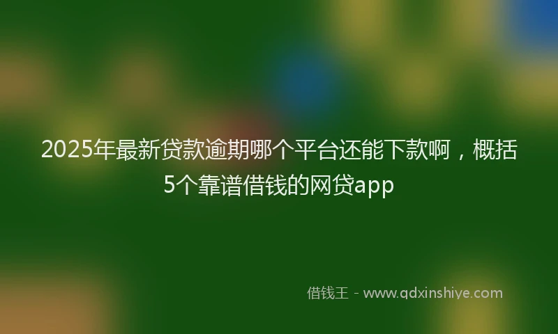 2025年最新贷款逾期哪个平台还能下款啊，概括5个靠谱借钱的网贷app