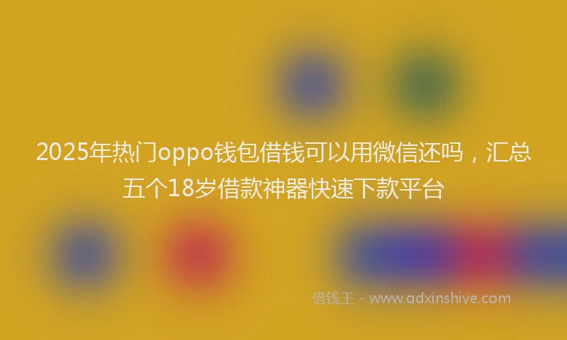 2025年热门oppo钱包借钱可以用微信还吗，汇总五个18岁借款神器快速下款平台