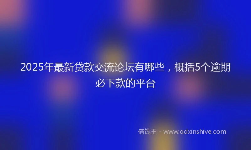 2025年最新贷款交流论坛有哪些，概括5个逾期必下款的平台