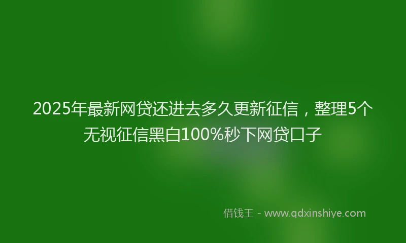 2025年最新网贷还进去多久更新征信，整理5个无视征信黑白100%秒下网贷口子