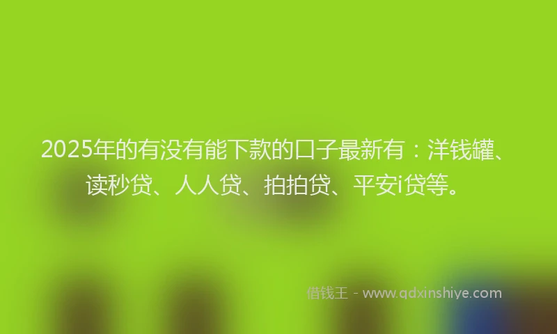 2025年的有没有能下款的口子最新有：洋钱罐、读秒贷、人人贷、拍拍贷、平安i贷等。