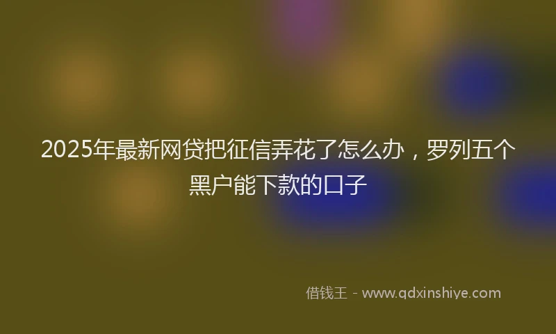 2025年最新网贷把征信弄花了怎么办，罗列五个黑户能下款的口子