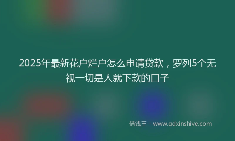 2025年最新花户烂户怎么申请贷款，罗列5个无视一切是人就下款的口子