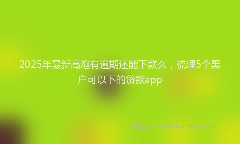 2025年最新高炮有逾期还能下款么，梳理5个黑户可以下的贷款app