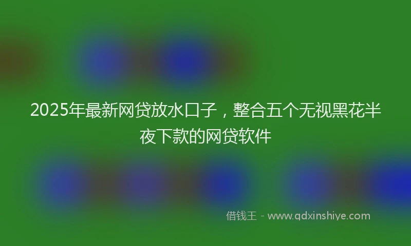 2025年最新网贷放水口子，整合五个无视黑花半夜下款的网贷软件