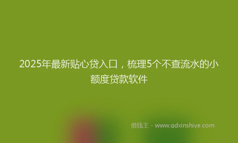 2025年最新贴心贷入口，梳理5个不查流水的小额度贷款软件