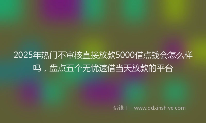 2025年热门不审核直接放款5000借点钱会怎么样吗，盘点五个无忧速借当天放款的平台