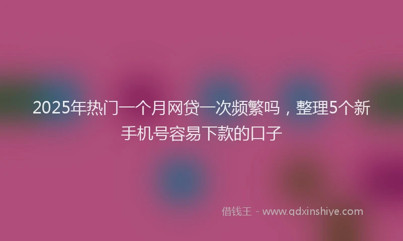 2025年热门一个月网贷一次频繁吗，整理5个新手机号容易下款的口子