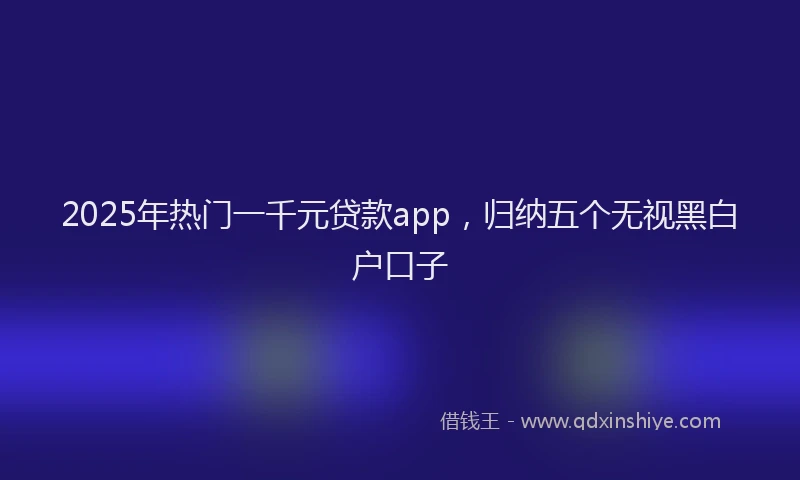 2025年热门一千元贷款app，归纳五个无视黑白户口子