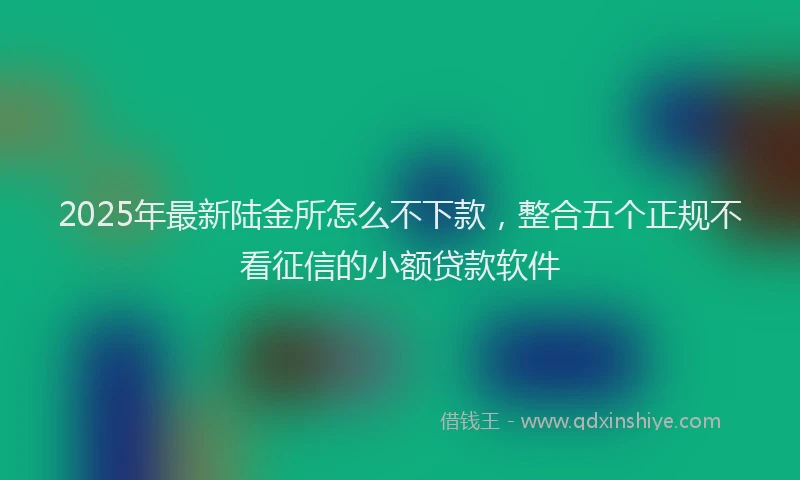 2025年最新陆金所怎么不下款，整合五个正规不看征信的小额贷款软件