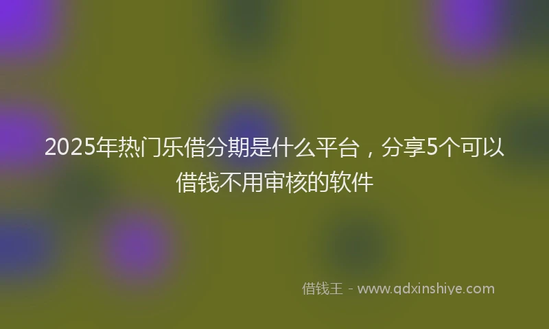 2025年热门乐借分期是什么平台，分享5个可以借钱不用审核的软件