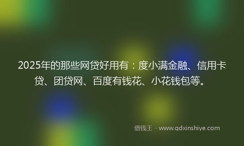 2025年的那些网贷好用有：度小满金融、信用卡贷、团贷网、百度有钱花、小花钱包等。