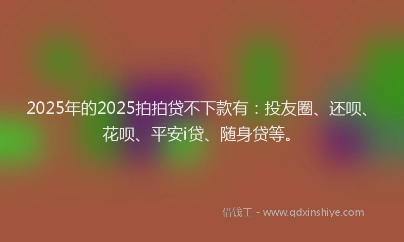2025年的2025拍拍贷不下款有：投友圈、还呗、花呗、平安i贷、随身贷等。