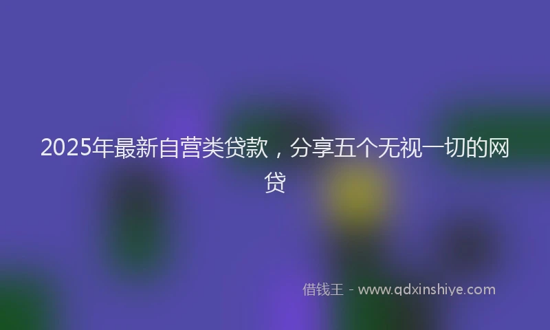2025年最新自营类贷款，分享五个无视一切的网贷
