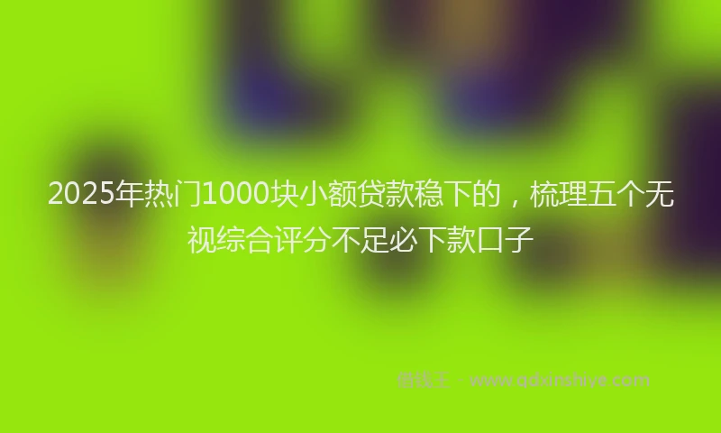 2025年热门1000块小额贷款稳下的，梳理五个无视综合评分不足必下款口子