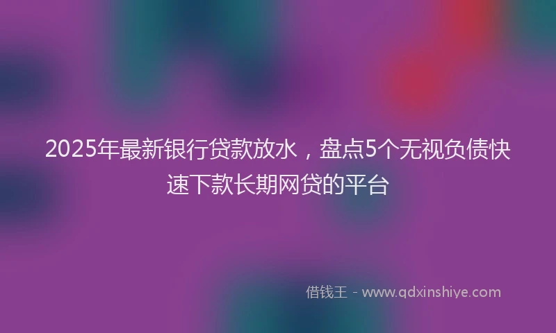 2025年最新银行贷款放水，盘点5个无视负债快速下款长期网贷的平台