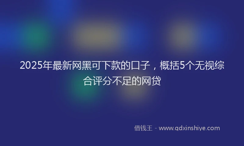 2025年最新网黑可下款的口子，概括5个无视综合评分不足的网贷