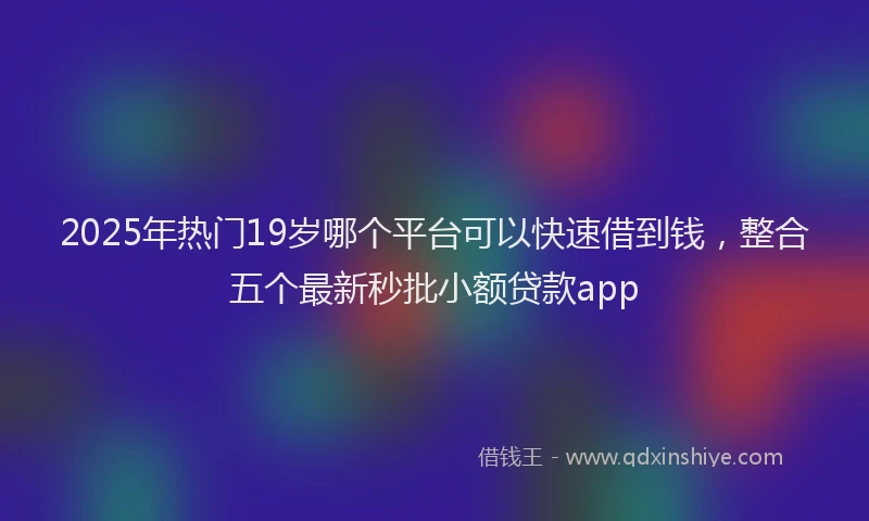 2025年热门19岁哪个平台可以快速借到钱，整合五个最新秒批小额贷款app