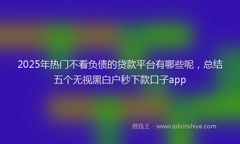 2025年热门不看负债的贷款平台有哪些呢，总结五个无视黑白户秒下款口子app