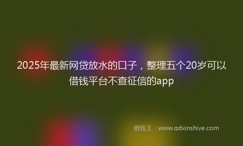 2025年最新网贷放水的口子，整理五个20岁可以借钱平台不查征信的app