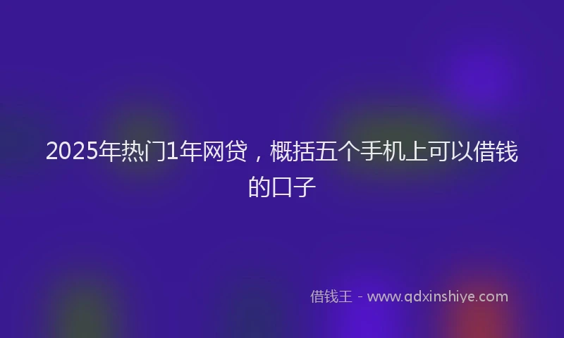 2025年热门1年网贷，概括五个手机上可以借钱的口子