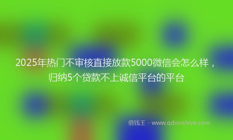 2025年热门不审核直接放款5000微信会怎么样，归纳5个贷款不上诚信平台的平台