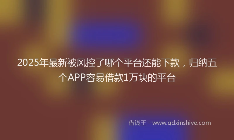 2025年最新被风控了哪个平台还能下款，归纳五个APP容易借款1万块的平台