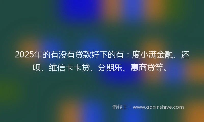 2025年的有没有贷款好下的有：度小满金融、还呗、维信卡卡贷、分期乐、惠商贷等。
