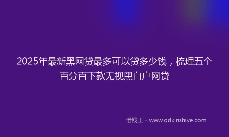 2025年最新黑网贷最多可以贷多少钱，梳理五个百分百下款无视黑白户网贷