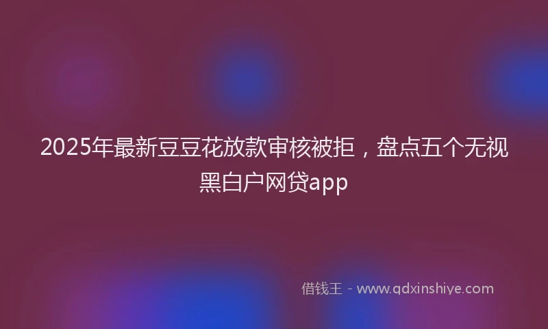 2025年最新豆豆花放款审核被拒，盘点五个无视黑白户网贷app