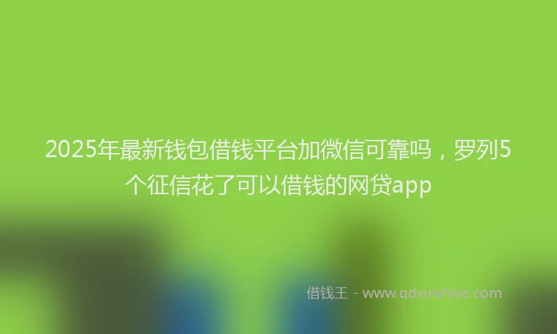 2025年最新钱包借钱平台加微信可靠吗，罗列5个征信花了可以借钱的网贷app