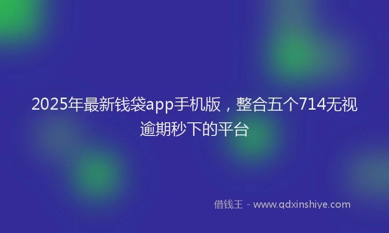 2025年最新钱袋app手机版，整合五个714无视逾期秒下的平台