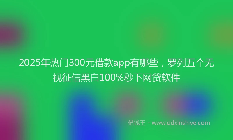 2025年热门300元借款app有哪些，罗列五个无视征信黑白100%秒下网贷软件