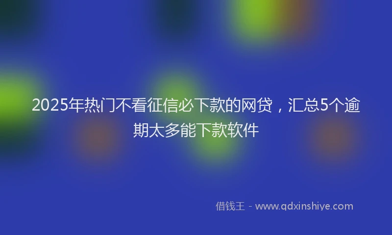 2025年热门不看征信必下款的网贷，汇总5个逾期太多能下款软件