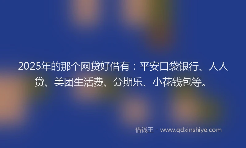 2025年的那个网贷好借有：平安口袋银行、人人贷、美团生活费、分期乐、小花钱包等。