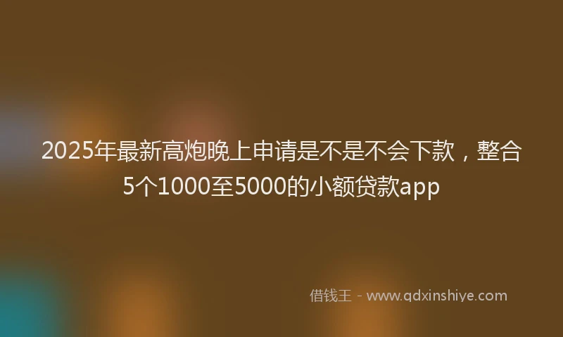 2025年最新高炮晚上申请是不是不会下款，整合5个1000至5000的小额贷款app