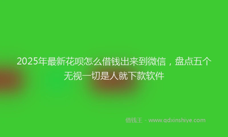 2025年最新花呗怎么借钱出来到微信，盘点五个无视一切是人就下款软件