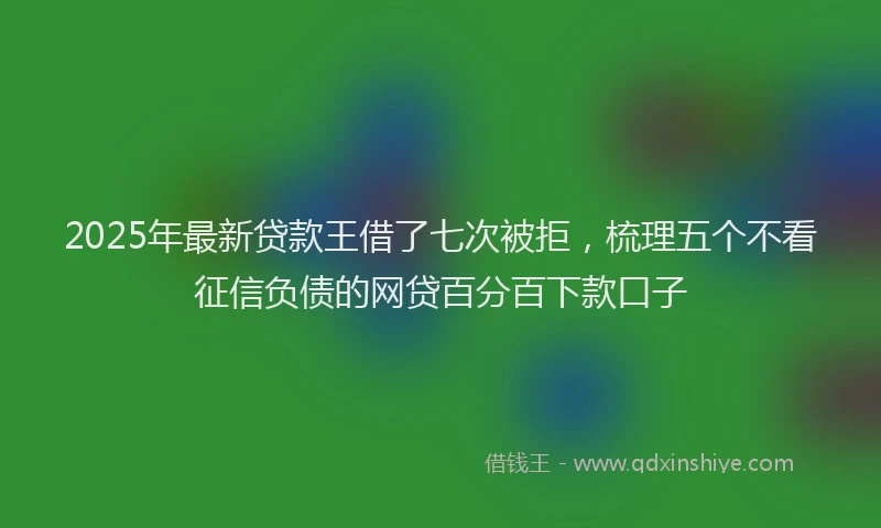 2025年最新贷款王借了七次被拒，梳理五个不看征信负债的网贷百分百下款口子