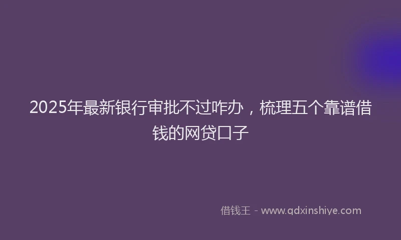 2025年最新银行审批不过咋办，梳理五个靠谱借钱的网贷口子