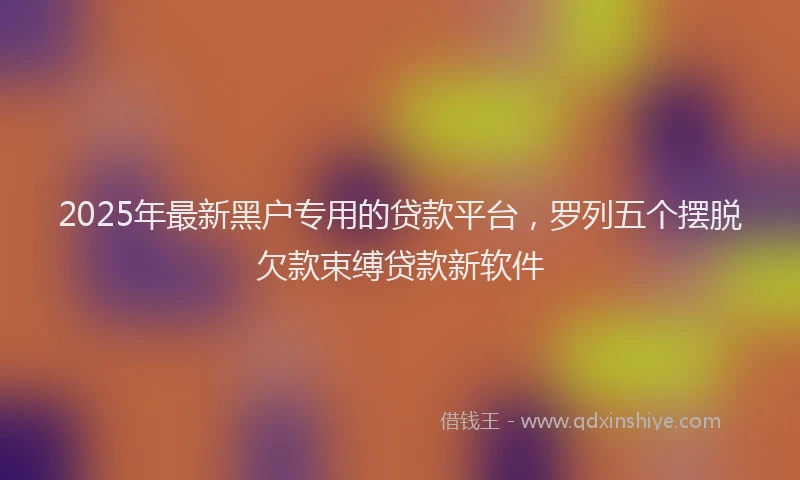 2025年最新黑户专用的贷款平台，罗列五个摆脱欠款束缚贷款新软件