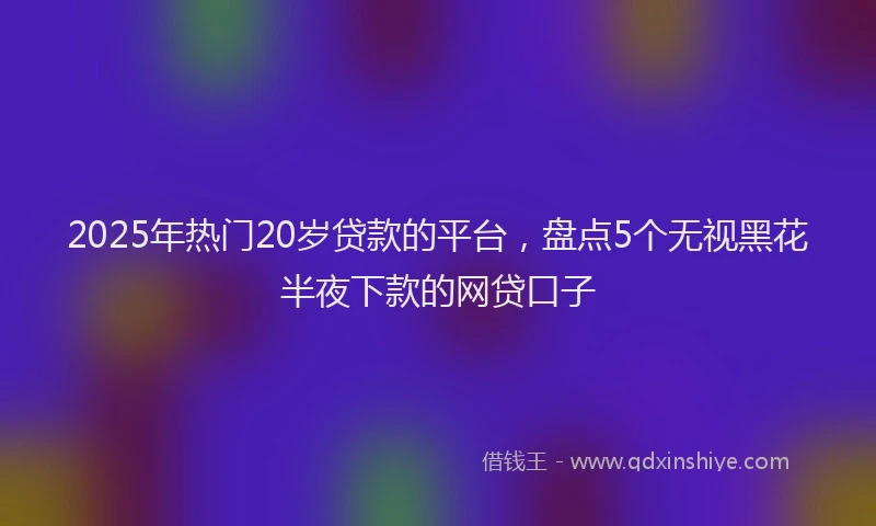 2025年热门20岁贷款的平台，盘点5个无视黑花半夜下款的网贷口子