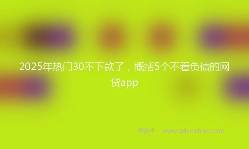 2025年热门30不下款了，概括5个不看负债的网贷app