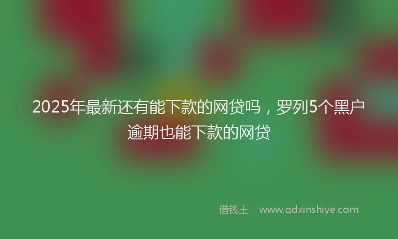 2025年最新还有能下款的网贷吗，罗列5个黑户逾期也能下款的网贷