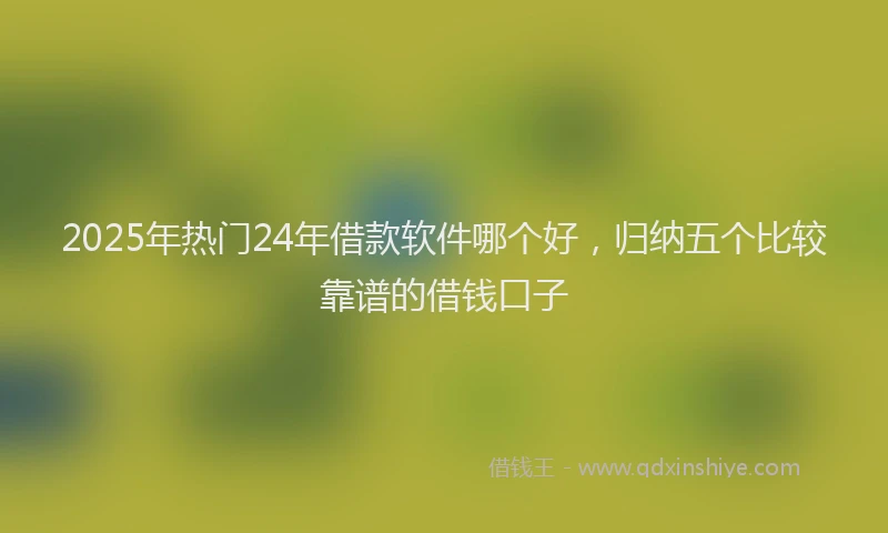 2025年热门24年借款软件哪个好，归纳五个比较靠谱的借钱口子