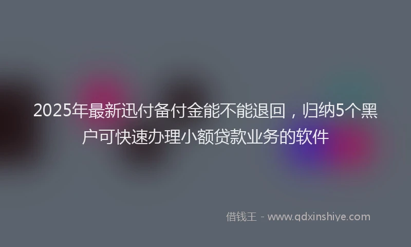 2025年最新迅付备付金能不能退回，归纳5个黑户可快速办理小额贷款业务的软件