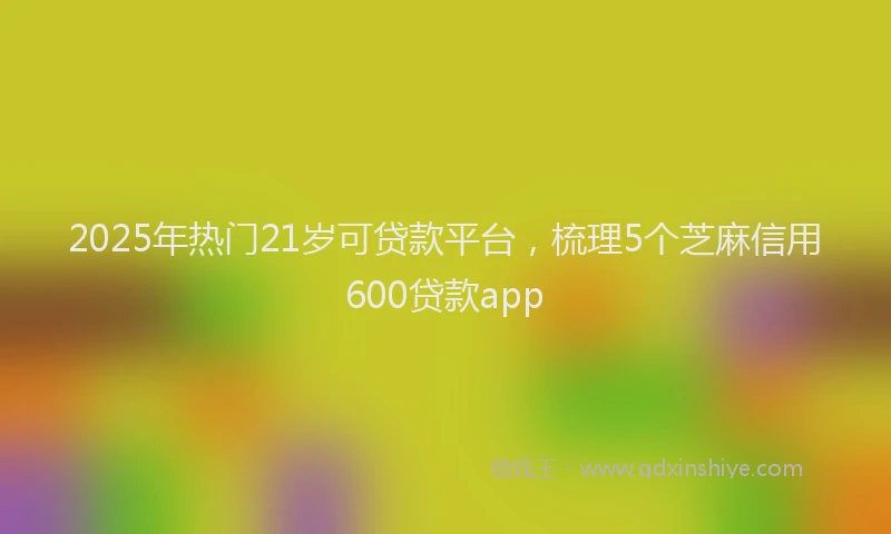 2025年热门21岁可贷款平台，梳理5个芝麻信用600贷款app